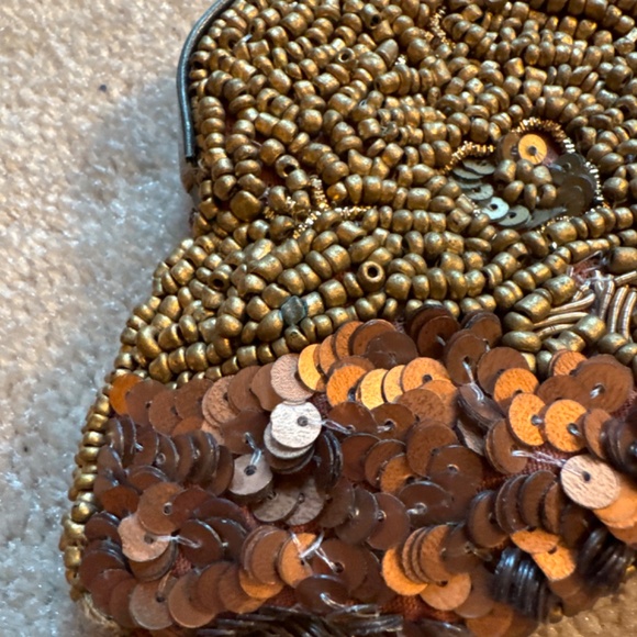Sequined and Beaded Copper Coin Purse - Picture 3 of 4